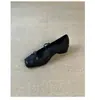 Zapatos Mary Jane de cuero suave con correa de lazo estilo retro francés para mujer, zapatos casuales de cuero negro con punta cuadrada y tacón grueso para mujer