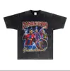 Camiseta Deportiva Pesada de Manga Corta Estilo Americano con Cuello Pequeño Retro Lavado Hip-Hop de Cristiano Ronaldo