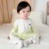 Nueva Bata de Noche de Manga Larga con Camelia, Mono de Verano Delgado Personalizable, Ropa para Aire Acondicionado para Niños y Niñas, Pijamas para Bebé