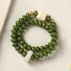 Pulsera creativa original de raíz de Bodhi ecológica, cuentas de ábaco, cuentas de Buda, placa para hombres, juego auspicioso, anillo de correr Xingshi Ruyi, pulsera de mano