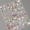Adesivos de Unha Mousse de Morango Coelho Fresco e Delicado Ts3814 Série Fofa de Animais de Estimação Gato, Urso e Cachorro