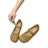 Sapatos Mary Jane de Velcro Estilo Fada para Mulheres, Versão Coreana Outono 2026, Mocassins Rasos Planos de Solado Macio, Sapatos de Vovó
