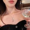 Doce cool elegante zircão Planet Wave dupla camada empilhada colar luz de nicho de moda de luxo design avançado cadeia de clavícula