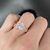 Venta caliente anillo de diamante Sansheng Sanshi Super Flash de 5 quilates platino chapado completo diamante tres filas diamante propuesta anillo de boda