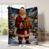 Manta de flanela temática de Natal com estampa digital, exclusivamente para vendas transfronteiriças, disponível para dropshipping de item único, adequada para capas de sofá e cochilos no escritório