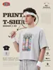 Camiseta de Manga Corta para Hombre Waffle Tejido Lavado y Desgastado Raglán Corte Holgado Estilo Americano Marca de Moda Estampado de Vidrieras de Iglesia.