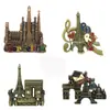 Estilo Romántico Torre Eiffel Francesa Pegatinas para Refrigerador con Llave Torre de París Pegatinas Europeas y Americanas para Refrigerador