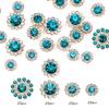 Flor de doble capa de tamaño transfronterizo mezclada con placa de girasol de 100 colores, hebilla de diamante de cristal cosida a mano, accesorios de joyería DIY