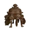 Quemador de Incienso de Aleación de Cobre de Cinco Patas con Flor de Loto Xuan De Nian para el Hogar Interior Ceremonia del Té Quemador de Madera de Agarwood Sándalo Adorno Decoración