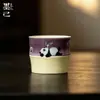 Taza de cerámica Moxi Fen Yin pintada a mano con bambú morado y panda, taza maestra de kung fu, juego de té de bambú para el hogar, taza de degustación de té