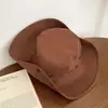 Novo Chapéu de Cowboy Ocidental Retrô para Mulheres, Proteção Solar de Verão, Chapéu de Pescador de Aba Larga, Versátil, Chapéu de Pescador Emagrecedor, Moderno
