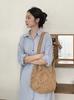 2024 Novo Cross-border Amazon Seaside Ins-style Grande Capacidade Woven Bag All-match Hollow Cotton Thing Bag Beach Bag