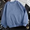 Suéter de Manga Larga para Hombre Primavera y Otoño Nuevo Estilo Coreano a la Moda Suelto Talla Extra Color Sólido Cuello Redondo Camiseta Base Chaqueta de Béisbol para Hombre