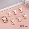 Nuevo Tmall Genie Dibujo Animado Joyería para Uñas Goteo de Aceite Galvanizado Resina Tridimensional Oso Mariposa Flor Accesorios para Uñas
