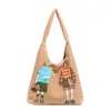 Bolsa de Peluche de Gran Capacidad 2025 Otoño e Invierno Nuevo Bolso de Hombro Retro Moda Casual Tendencia Bolso Tote para Viajar Transfronterizo