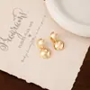 Pendientes Geométricos Simples de Metal Personalizados Estilo Europeo y Americano Moda Transfronteriza Versátiles para el Día a Día Diseño Galvanizado Pendientes de Nicho