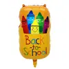 Ceremonia de Apertura de Jardín de Infancia y Escuela Primaria Globo Autobús Escolar Lápiz Crayón Mochila Arreglo de Globos Globo de Película de Aluminio