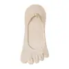 Calcetines de cinco dedos para mujer, finos de verano, tobilleros invisibles, antideslizantes, no se caen del talón, para combinar con zapatos de corte bajo, sin borde visible, calcetines con dedos para mujer