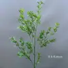 Simulación de hierba Longxu, espárragos, lasaña esponjosa, material de flor de plástico dorado, fila de suelo de boda mori verde, arreglo floral de techo