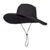 Sombrero de ala ancha de verano para hombre, nuevo, para exteriores, montañismo, parasol, resistente a los rayos UV, transpirable, para pesca y sol.