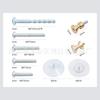 Tornillos Galvanizados con Cabeza de Cruz con Arandela Integrada, Cabeza Plana, Cabeza Redonda, Tornillos Segmentados M4, Tornillos con Rosca para Máquina, Tornillos para Manijas, Adhesivo de Cobre