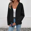 Chaqueta Cardigan Estilo Traje Casual Otoño e Invierno Europea y Americana Tiktok Aliexpress Chaqueta Simple de Moda con Solapas Ropa para Mujer