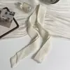 Novo lenço longo de seda para primavera-verão com poás pretos e brancos, pode ser usado como acessório de cabelo ou lenço de pescoço, versátil e estiloso, perfeito para combinar com camisas