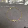 Colar Fred Versão Alta Pulseira com Fecho de Ferradura Pequena Feminina Luxo Leve Ouro 18k High-End Versátil Presente para Namorada Melhor Amiga