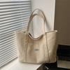 Grande Capacidade Corduroy Tote Bag 2024 Novo Commuter Casual Ins Moda Simples Ombro Classe Bolsa