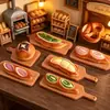 Brinquedo de Comida em Miniatura Simulada Saco de Pão com Água Alcalina Baguete Europeia Creme de Confeitar Acessórios DIY Boneca de Bolo Casa de Bonecas Decoração de Mesa