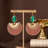 Pendientes de Cuero con Tachuelas de Diamante Vintage, Estilo Retro Simple, Pendientes Elegantes y Únicos, Pendientes Vintage de Gota de Agua para Mujer