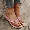 Estilo Verano 2021 Estilo Europeo y Americano Espiga Cuña Color Sólido Casual Chanclas Florales para Mujer Talla Grande Inventario Listo Transfronterizo Tacones Altos