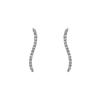 Aretes Largos de Metal Ondulado con Zircón Diseño Nicho Aretes de Lujo Accesible de Alta Gama 2025 Nuevos Aretes de Moda para Mujer