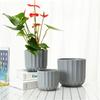 Maceta Escandinava Simple de Plástico Resina Maceta para Suculentas Rosa Galón Venta Directa de Fábrica Imitación Porcelana Rayas Rectas Maceta