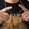 Colar de crochê com cruz dupla hip hop retrô europeu e americano, pingente de diamante personalizado moderno para homens e mulheres, atacado de fábrica