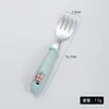 Aço inoxidável 304 Talheres infantis colher de desenho animado criativa colher para bebê comer suplemento alimentar conjunto de garfo e colher presente combinação
