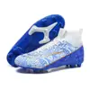 Zapatos de Fútbol para Hombre de Caña Baja Azules y Blancos con Tacos de Porcelana Adolescente Tenis de Entrenamiento Profesional Explosiones de Comercio Exterior tenis talla grande