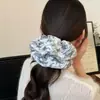 Goma para el pelo fruncida de tela con tinta china estilo vintage, Sujetador de pelo simple y sofisticado, Accesorio para el pelo versátil
