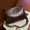 Bolso Pequeño de Axila Nuevo Bolso Almohada de Cuero Curtido Vegetal Vintage Bolso Cruzado de Hombro de Piel de Vaca Capa Superior 776