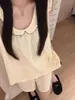 Pijama dulce y sencillo de estilo japonés, estilo ins, para mujer, conjunto de dos piezas con camisola y shorts con ribete de encaje, adecuado tanto para estar en casa como para usar al aire libre