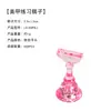 Suporte de prática de unhas em madeira natural estilo japonês, suporte de prática popular com base acrílica magnética forte de metal, porta-pontas de unha