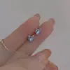 Pendientes de Luna Planeta Ojo de Gato Azul 2023 Nuevo Estilo Caliente Aguja de Plata S925 Pendientes Elegantes de Nicho Pendientes para Mujer