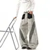 Estilo Urbano Americano Estampado de Leopardo Patchwork Raya Bloque de Color Pantalones Casuales Diseño Unisex Sentido de Nicho Pierna Ancha Pierna de Tijera Pantalones Cargo