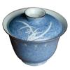 Salpicadura Azul Pintado a Mano Orquídea Juego de Té Kung Fu Tazón Cubierto Taza de Degustación de Té Individual Vintage Cerámico Juego de Té Kung Fu Tazón de Té Tetera Soporte