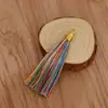 Anel de puxar 8cm fio dourado chapéu canelado borla borla marcador de página pingente sachê diy sachê borla leque borla
