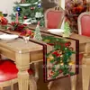 Novo Caminho de Mesa de Natal Venda Direta do Fabricante Estampa de Boneco de Neve e Árvore de Natal de Inverno Toalha de Mesa Decoração de Restaurante Caminho de Mesa