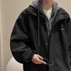 Chaqueta de Dos Piezas para Adolescentes para Hombre, Nueva Marca de Moda Primavera y Otoño, Corte Holgado, Talla Grande Chaqueta Cortavientos de Trabajo para Niños