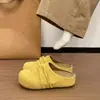 Nuevas Zapatillas Birkenstock Retro Dopamina 2026, Zapatos Birkenstock Versátiles Casuales Plisados, Pantuflas de Punta Cerrada Adecuadas para Usar al Aire Libre