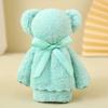 Toalha Quadrada de Urso em Fleece Coral com Laço para Lavar o Rosto, Casamento, Presente de Lua Cheia, Presente Fofo, Toalha de Lembrança