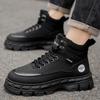 Botas Martin de Cano Alto Sapatos Masculinos Outono Novo Sapatos de Trabalho para Exterior Masculinos Tendência Versátil Sola Grossa Casuais Botas Curtas Sapatos da Moda